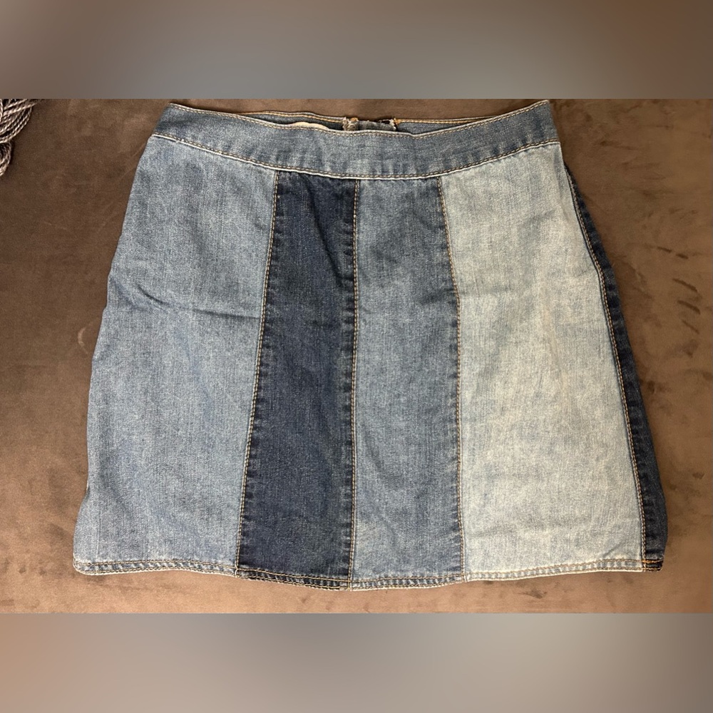 Glamorous Patchwork Denim Skirt